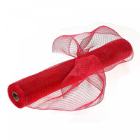 Ruban en maille rouge avec rayures rouges 21 po x 10 po - ensemble de 2