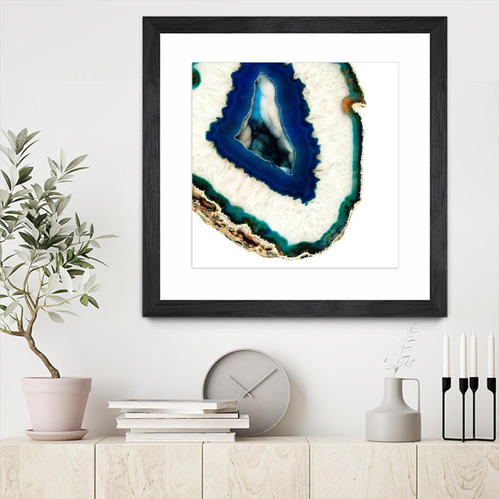 Œuvre d’art murale encadrée noire et mate « Mediterranean Agate A » 36 x 36