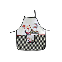 Tablier avec poche orné d’un chef cuisinier servant du poulet - ensemble de 2 pièces