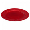 Assiette de présentation de 13 po rouge ornée de houx - ensemble de 6