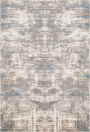 Carpette Shi bleue à motifs abstraits 5 x 8