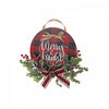 Ornement « Merry & Bright » à point à carreaux rouge avec boucle à accrocher