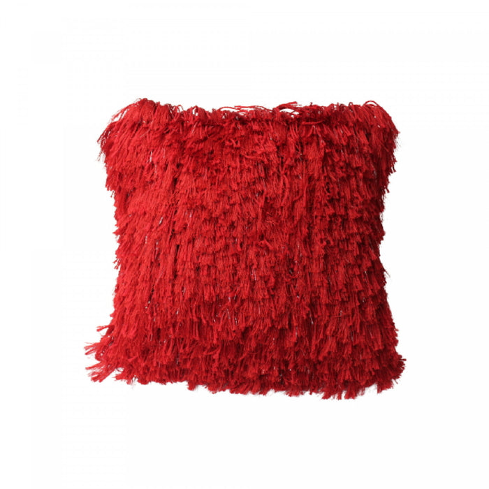Coussin à fourrure rouge - ensemble de 2 coussins