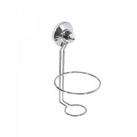 Support à ventouse de couleur chromée pour sèche-cheveux - ensemble de 2 accessoires de salle de bain