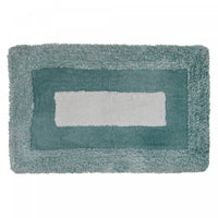 Tapis de salle de bain à bordure en microfibre bleue 20 x 32