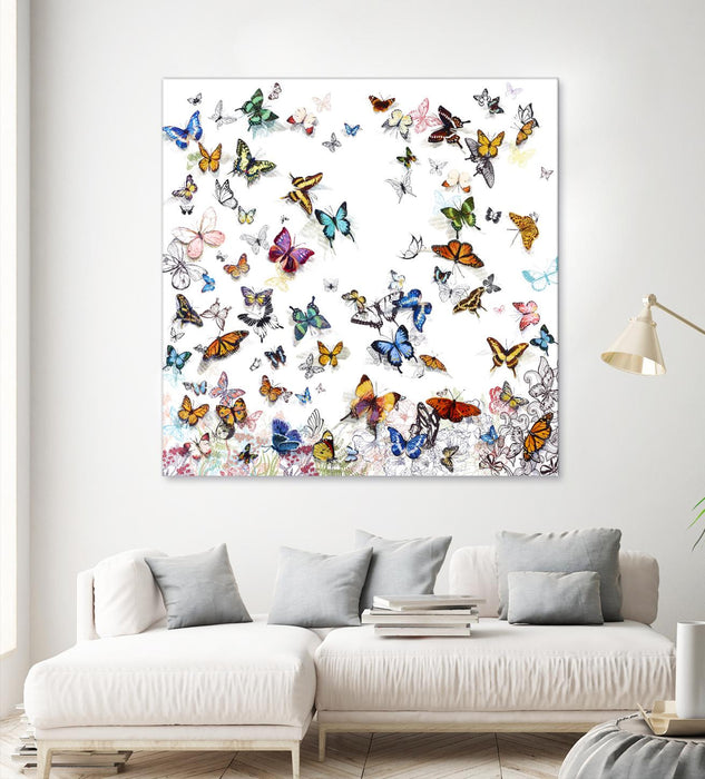 Œuvre d’art murale Giant Art « Papillon » 54 x 54