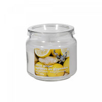 Pot parfumé de 11 oz à arôme d’agrumes au gingembre avec couvercle en PVC - ensemble de 2 bougies
