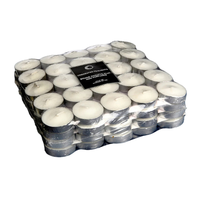 Paquet de 100 bougies chauffe-plats blanches non parfumées