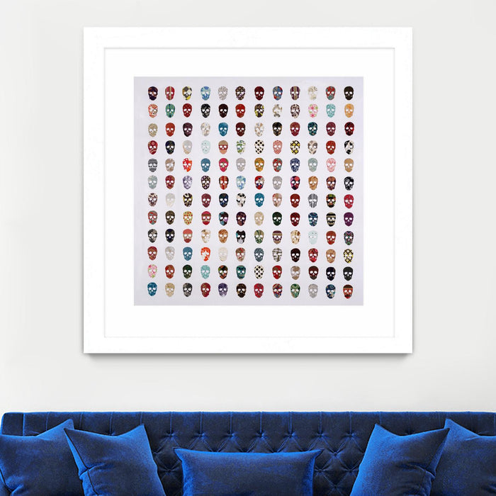 Œuvre d’art murale encadrée blanche et mate « Gorgeous Crowd » 30 x 30