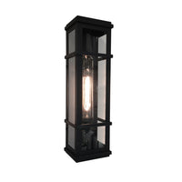 Applique murale Granger Square noire à 1 ampoule pour l'extérieur 