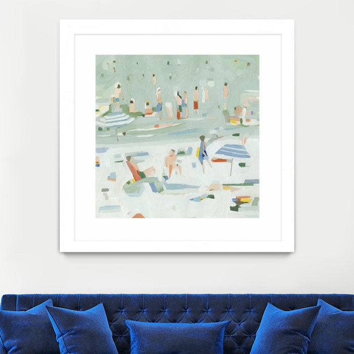 Œuvre d’art murale encadrée blanche et mate « Summer Confetti Ii » 30 x 30