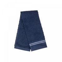 Essuie-mains brodé luxueux 16 x 27 bleu - ensemble de 6 serviettes