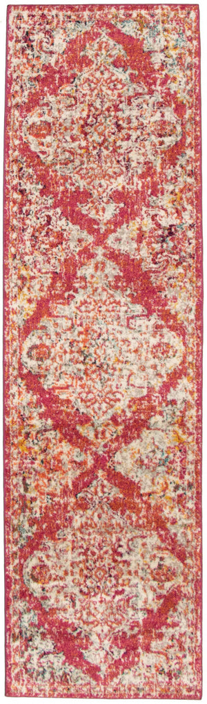 Carpette Raina Vintage rose-rouge - 2 pi 7 pox 10 pi 0 po