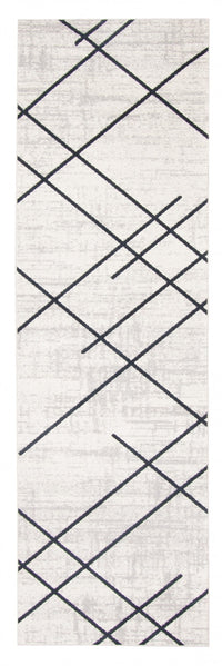 Carpette Damali ivoire et bleue lavable à la machine - 2 pi 6 po x 8 pi 0 po