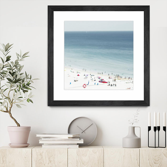 Œuvre d’art murale encadrée noire et mate « Sesimbra Ii » 30 x 30