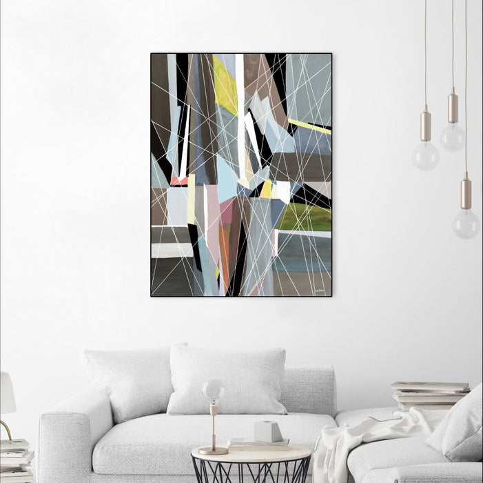 Œuvre d’art murale sur toile encadrée noire « Oceanrain » 24 x 32