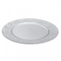 Assiette de présentation de 13 po argentée ornée de houx - ensemble de 6