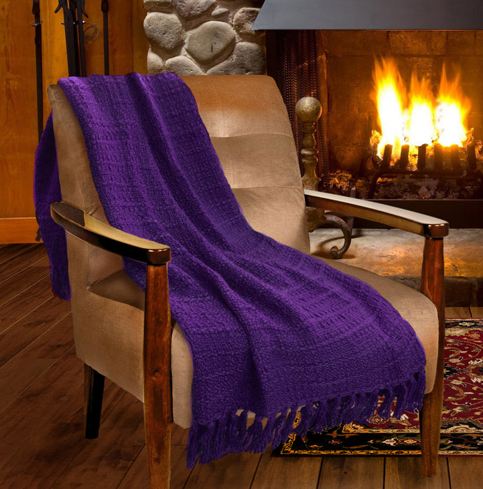 Jeté tricoté Chester violet - 50x60