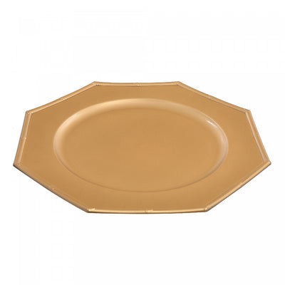 Charger Plate Octagon Gold 13" - Set of 6 Dinnerware|Assiette de présentation octogonale de 13 po dorée - ensemble de 6