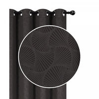 Panneau embossé chocolat de 84 po à motif de coquillages - ensemble de 2 rideaux et stores