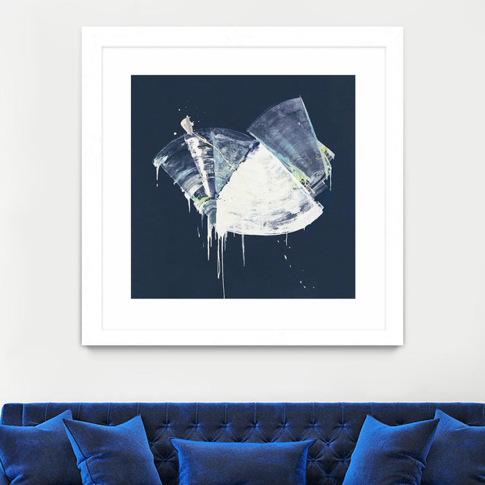 Œuvre d’art murale encadrée blanche et mate « Bells In Motion » 36 x 36