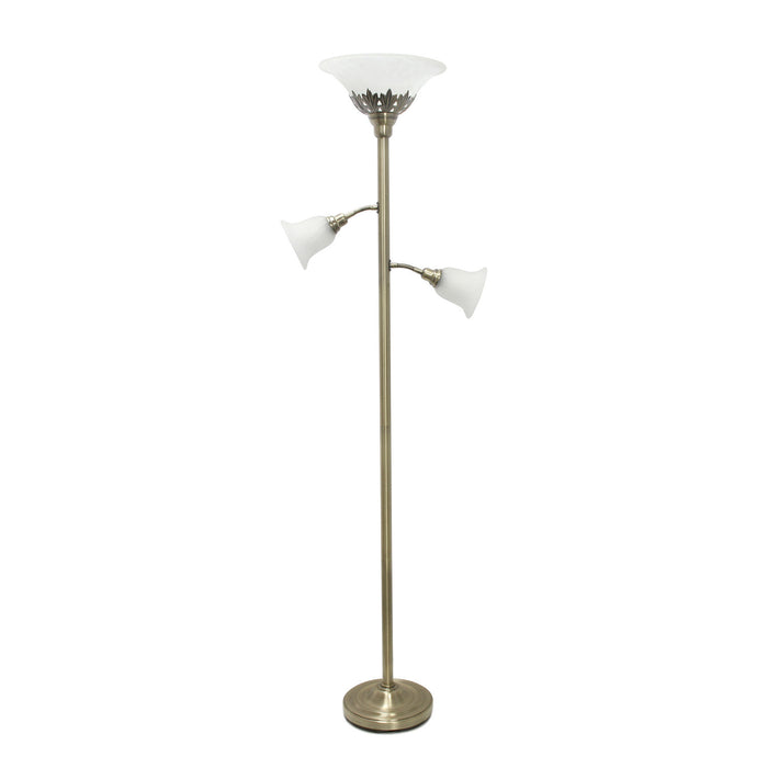 Lampe à pied Elegant Designs à 3 ampoules, laiton antique