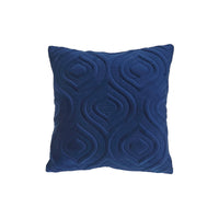 Coussin bleu marine en velours avec relief - ensemble de 2
