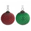 Ornement rouge ou vert de 4 po à motif de diamant - ensemble de 4 ornements de Noël