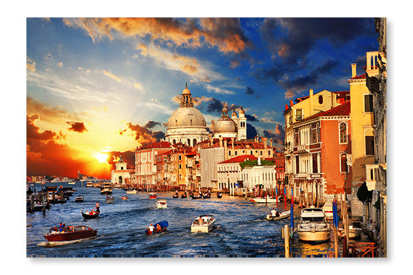  Amazing Venice On Sunset 28 po x 42 po : Cadre d'art mural et panneau de tissu