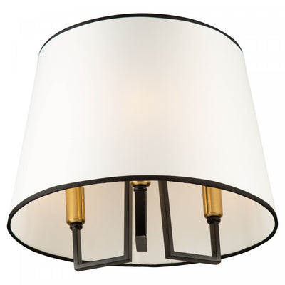Coco 3-Light Black and Gold Semi-Flush Mount 