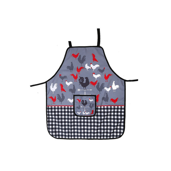 Tablier avec poche orné d’un coq de ferme - ensemble de 2 pièces