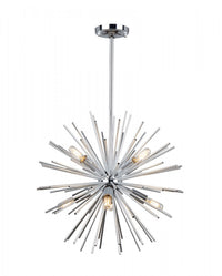  Lustre Sunburst chromé à 8 ampoules 