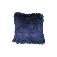 Coussin à fourrure bleu marine - ensemble de 2 coussins