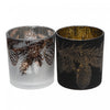 Bougeoirs pour bougie chauffe-plats en verre avec pommes de pin - ensemble de 2 bougeoirs