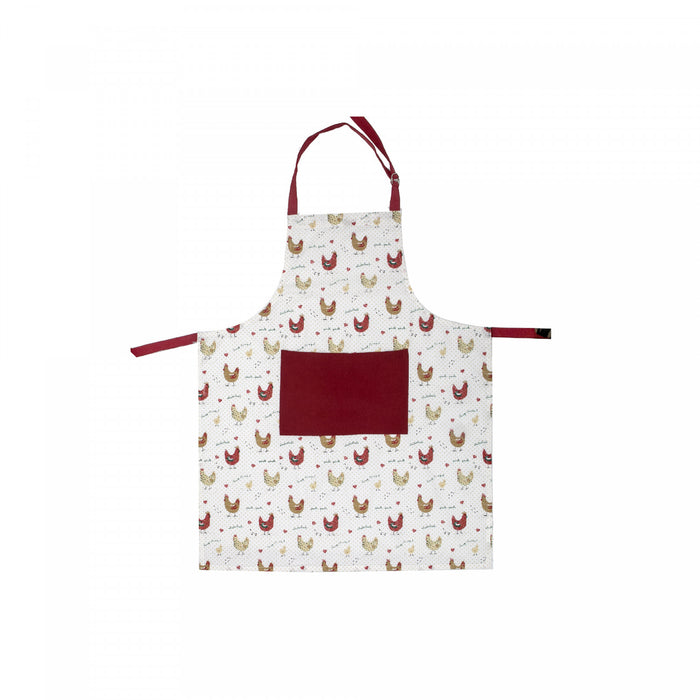 Tablier 28 po x 34 po en coton orné de poules à la ferme - ensemble de 2