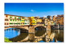 Famous Ponte Vecchio with River Arno At Sunset 28 po x 42 po : Oeuvre d’art murale en panneau de tissu sans cadre