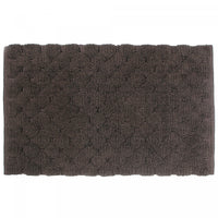 Tapis de salle de bain 20 x 32 de couleur chocolat tissé à la main avec pompon