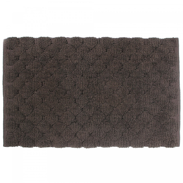 Tapis de salle de bain 20 x 32 de couleur chocolat tissé à la main avec pompon