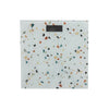 Pèse-personne numérique carré en verre - accessoires de salle de bain d’apparence terrazzo