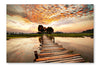  River On Sunset 24 po x 36 po : Cadre d'art mural et panneau de tissu