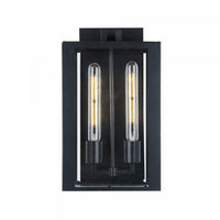 Applique murale Waterville noir mat à 2 ampoules pour l'extérieur