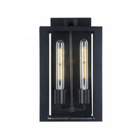 Applique murale Waterville noir mat à 2 ampoules pour l'extérieur