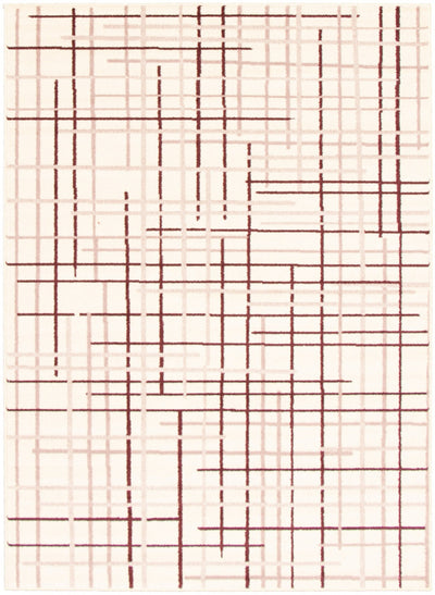 Taite Cream-Bordeaux Area Rug - 7'10" x 10'2"