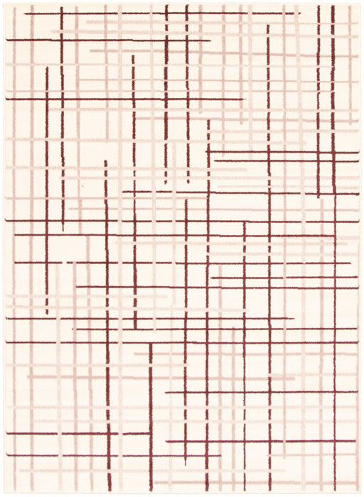 Carpette Taite crème-Bordeaux - 7 pi 10 pox 10 pi 2 po