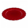 Assiette de présentation de 13 po rouge à bordure festonnée - ensemble de 6