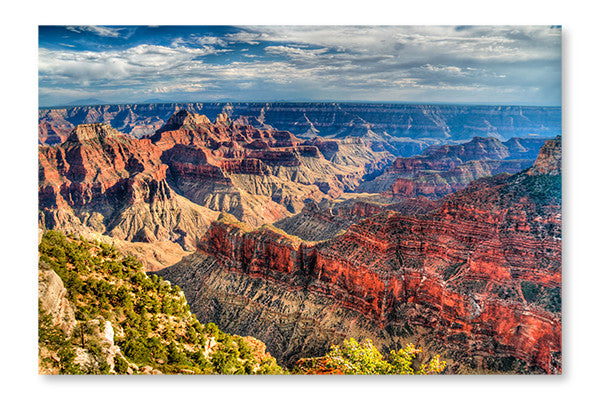  Grand Canyon 16 po x 24 po : Cadre d'art mural et panneau de tissu