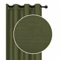 Panneau en similisoie vert mousse avec 8 œillets - ensemble de 2 rideaux et stores