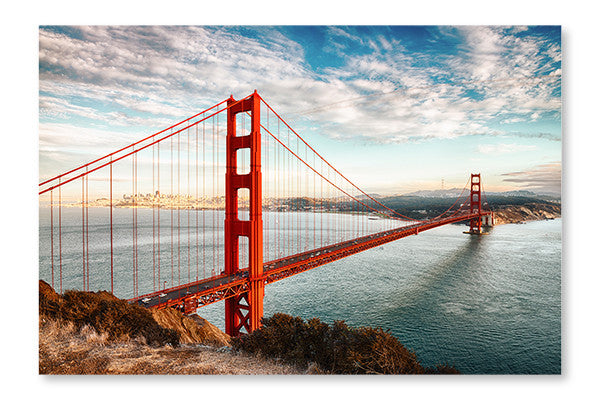  Golden Gate Bridge, San Francisco 24 po x 36 po : Cadre d'art mural et panneau de tissu