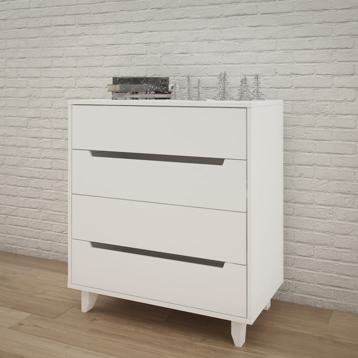 Commode verticale Nordika à 4 tiroirs - blanche