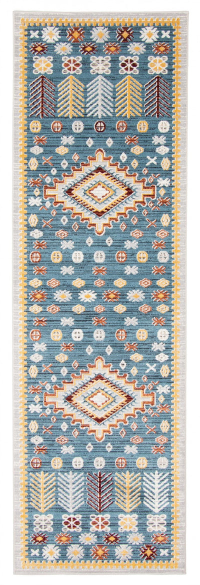 Gypsy Blue Machine Washable Area Rug - 2'6" x 8'0"